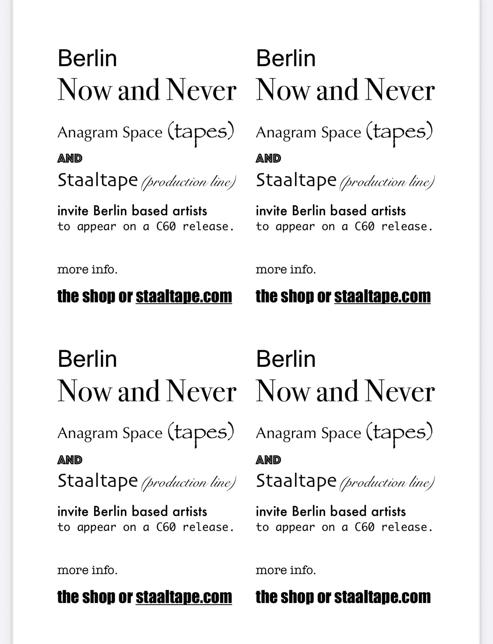 Berlin now and never, introducing a new series
